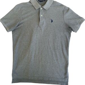 U.S. Polo Assn. Gray Polo Shirt with Navy Label